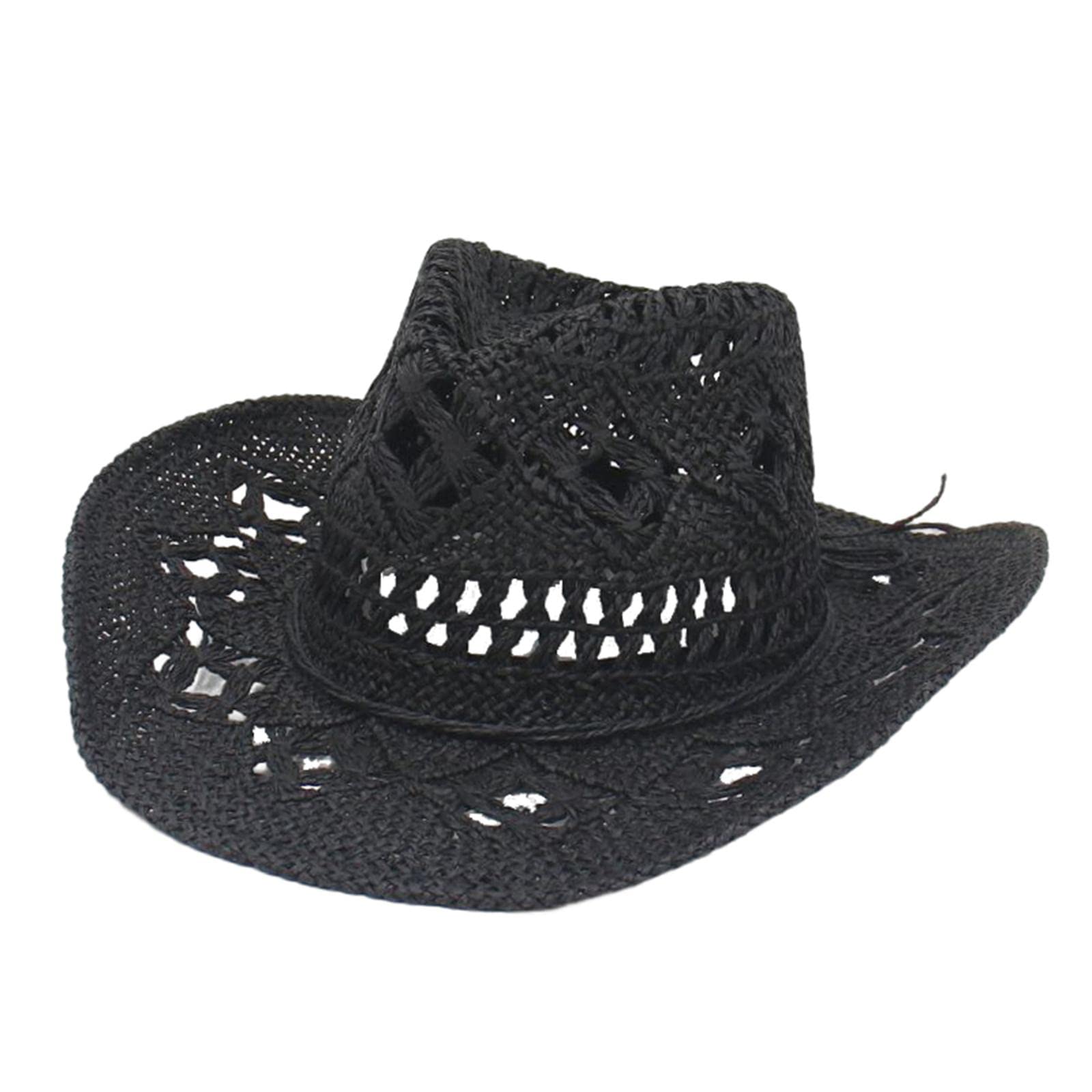 Amagogo 2x Cappello Da Cowboy in Paglia Modellabile, Cappello Da Spiaggia, Ampia Protezione, Cappello Estivo Floscio, Leggero, Traspirante, Unisex, Adatto per