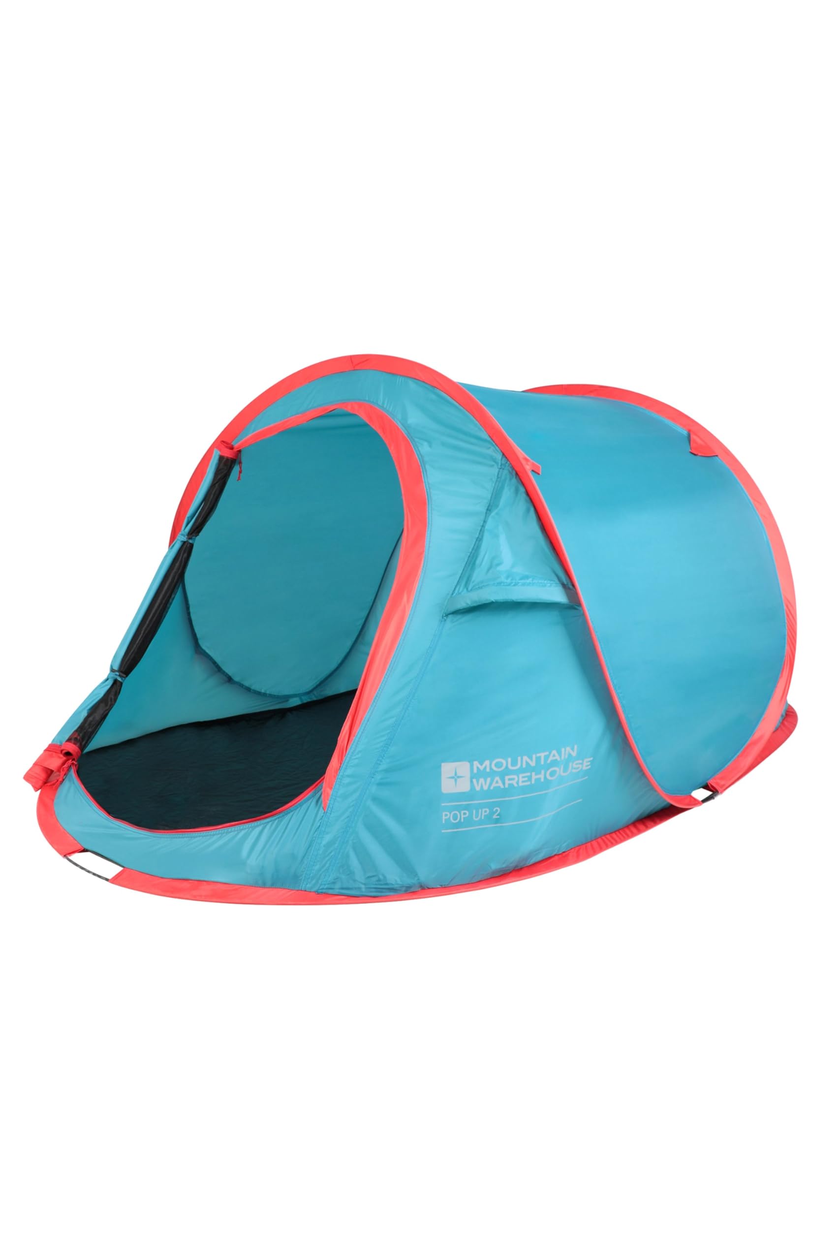 Mountain Warehouse Pop-Up Tent - Groundsheet, 2 Man Single Skin Camping Tent, Water Resistant - For Spring Summer Light Blue One Size