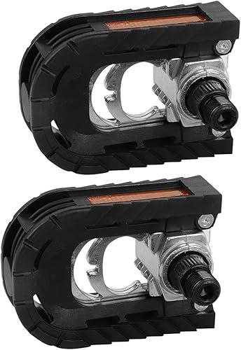 Yosoo Health Gear 1 par de pedales de bicicleta plegables de metal, pedales de bicicleta plegables negros, pedales de bicicleta antideslizantes,