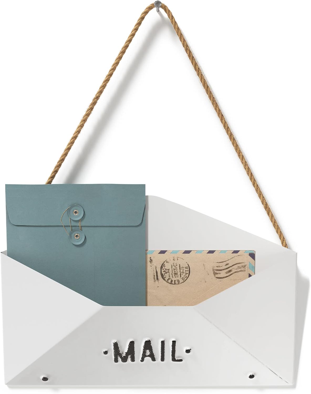 Barnyard Designs Wall Envelope Mail Organizer Rustic Vintage Decorative Mail Holder for Home and Office Decor 12” x 8.25”