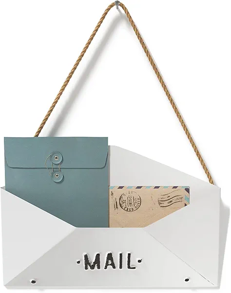 Barnyard Designs Wall Envelope Mail Organizer Rustic Vintage Decorative Mail Holder for Home and Office Decor 12” x 8.25”