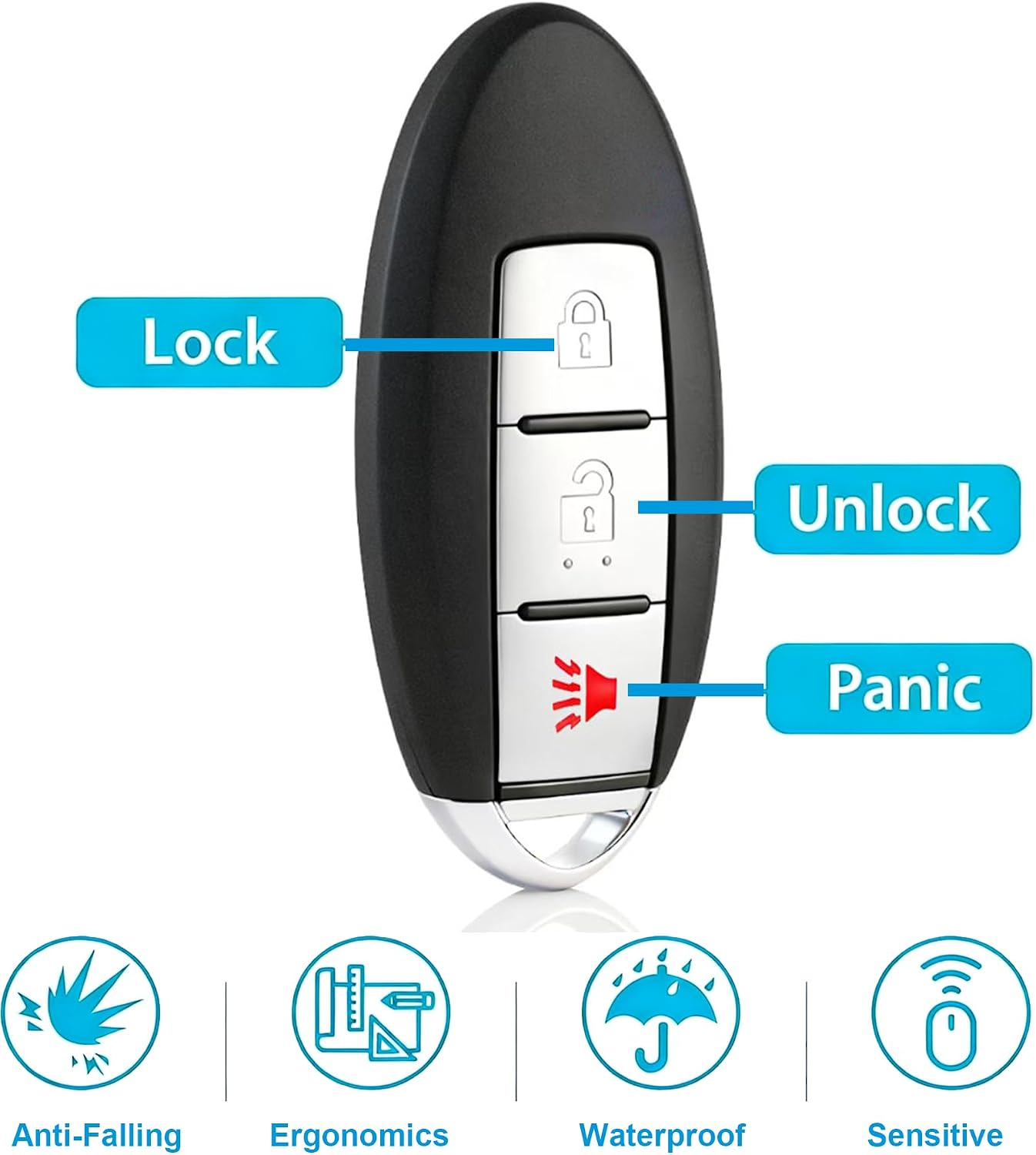 Smart Key Fob for Nissan Pathfinder 2016-2018, Alliskeys Proximity Remote Control Key Fob Compatible wtih Nissan Pathfinder Murano Titan 2016-2018 KR5S180144014 285E3-5AA1C S180144304