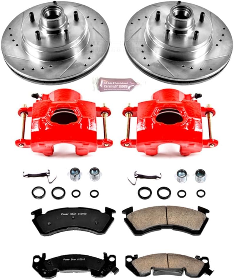 Power Stop (KC2937) 1-Click Performance Brake Kit with Calipers For Chevrolet Impala 1994-1996 [Model Specific]