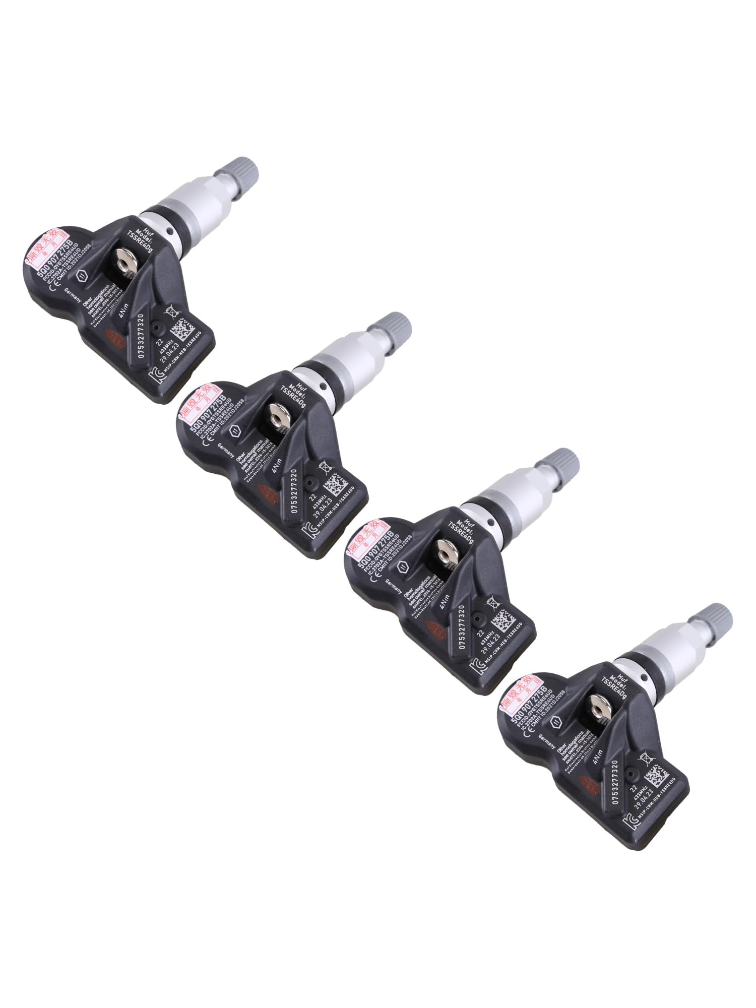 4Stk 5Q0907275B Reifendrucksensor 433MHz kompatibel mit VW Passat Porsche Skoda Seat TPMS Ersatzteil