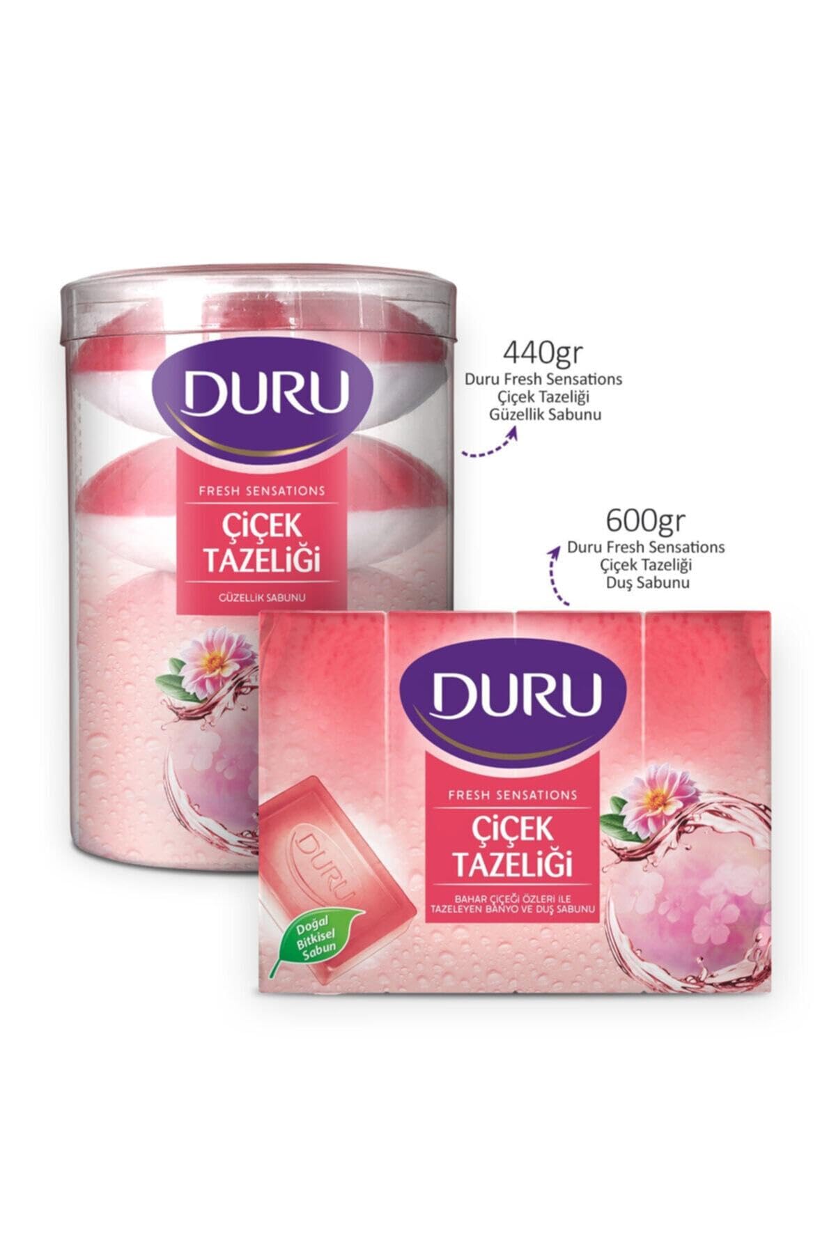 Duru Fresh Sensations Çiçek Tazeliği Duş Sabunu 600Gr Ve Güzellik Sabunu 400Gr