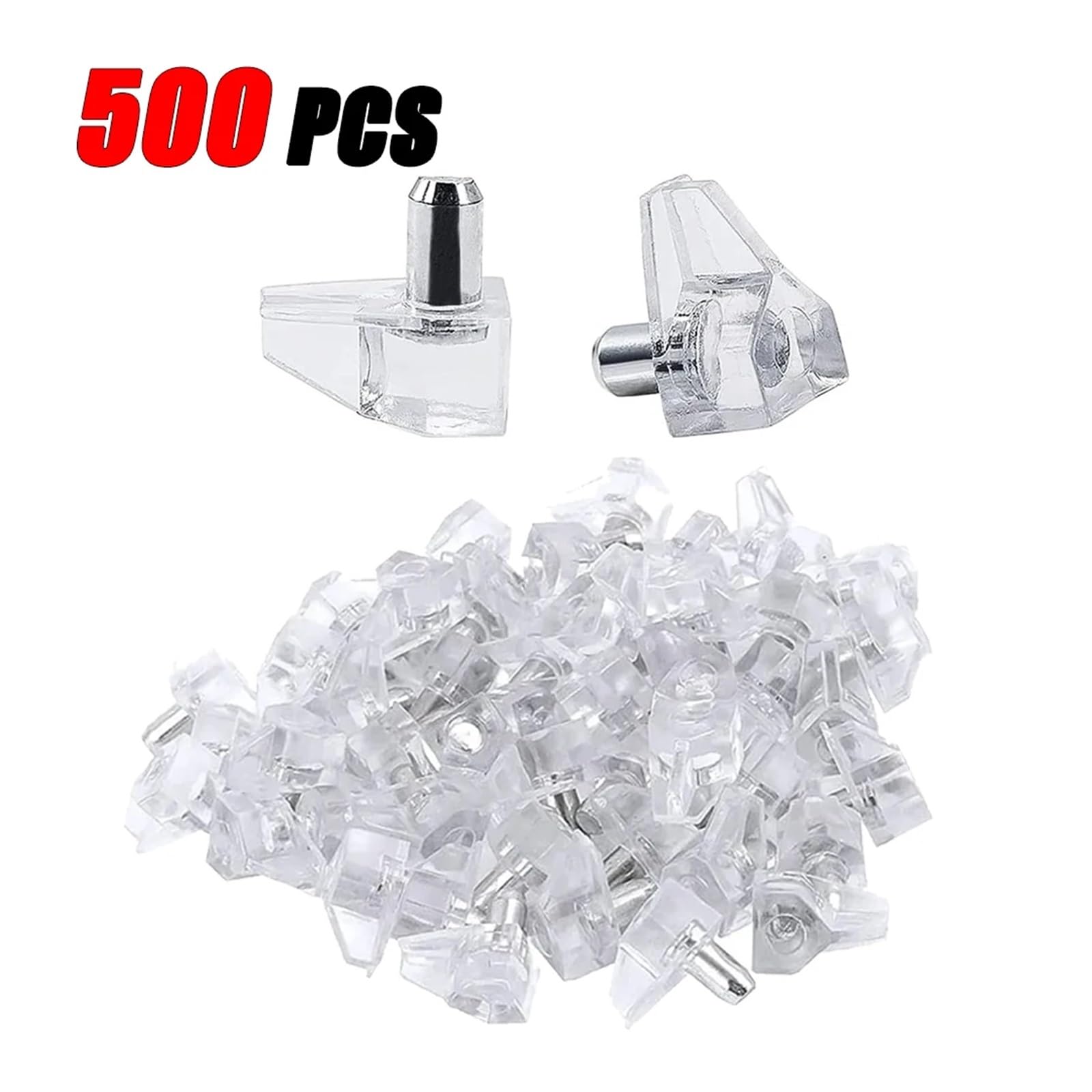 50-500 Uds. Pasadores de soporte estante almacenamiento transparente for estantes gabinete clavijas fijas for organización Navidad(500PCS)