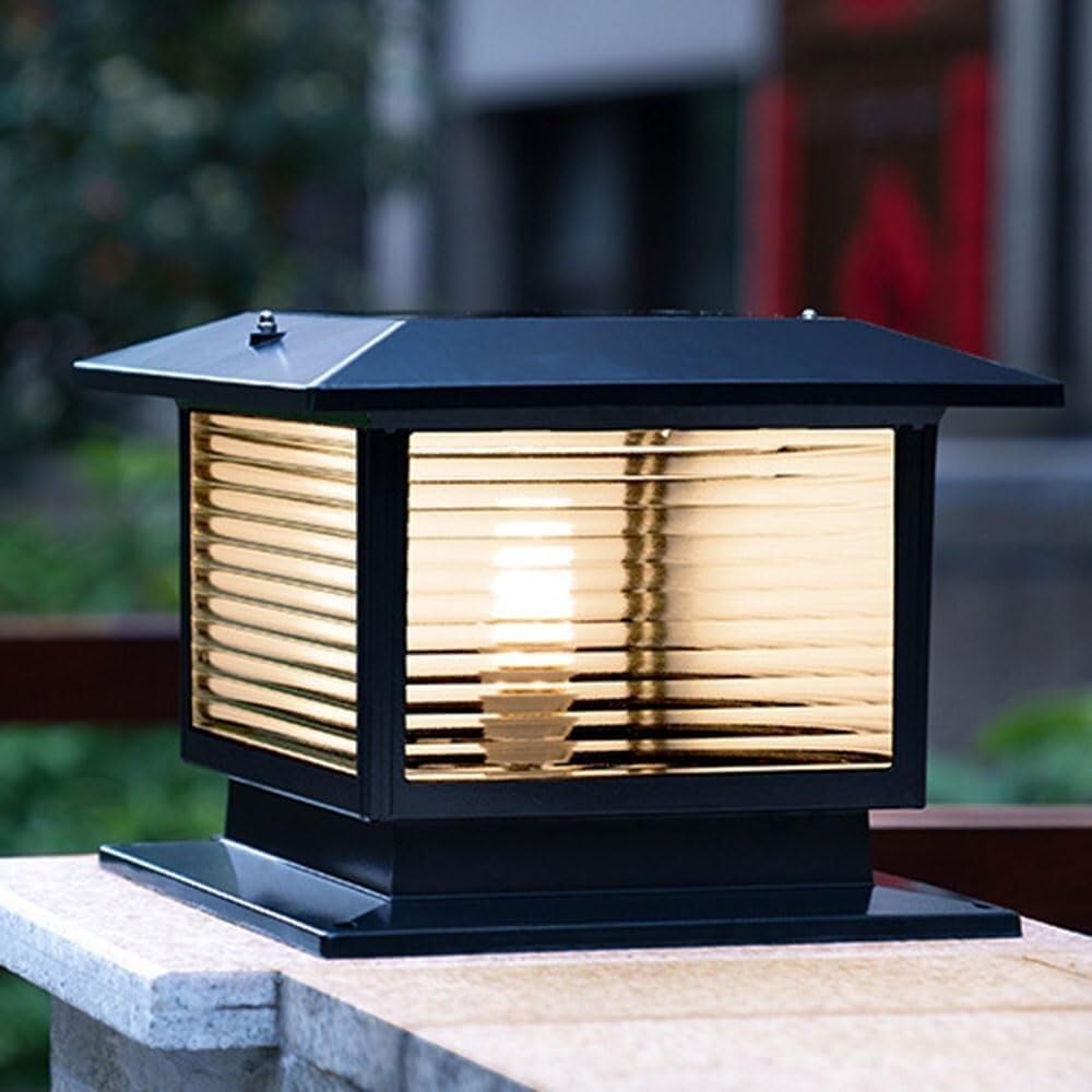 Lampa na słupie szklanym zasilana energią słoneczną, dekoracja zewnętrznego ogrodzenia patio, dekoracja krajobrazu patio, lampa na słupie do ścieżek patio(Nero,50CM)