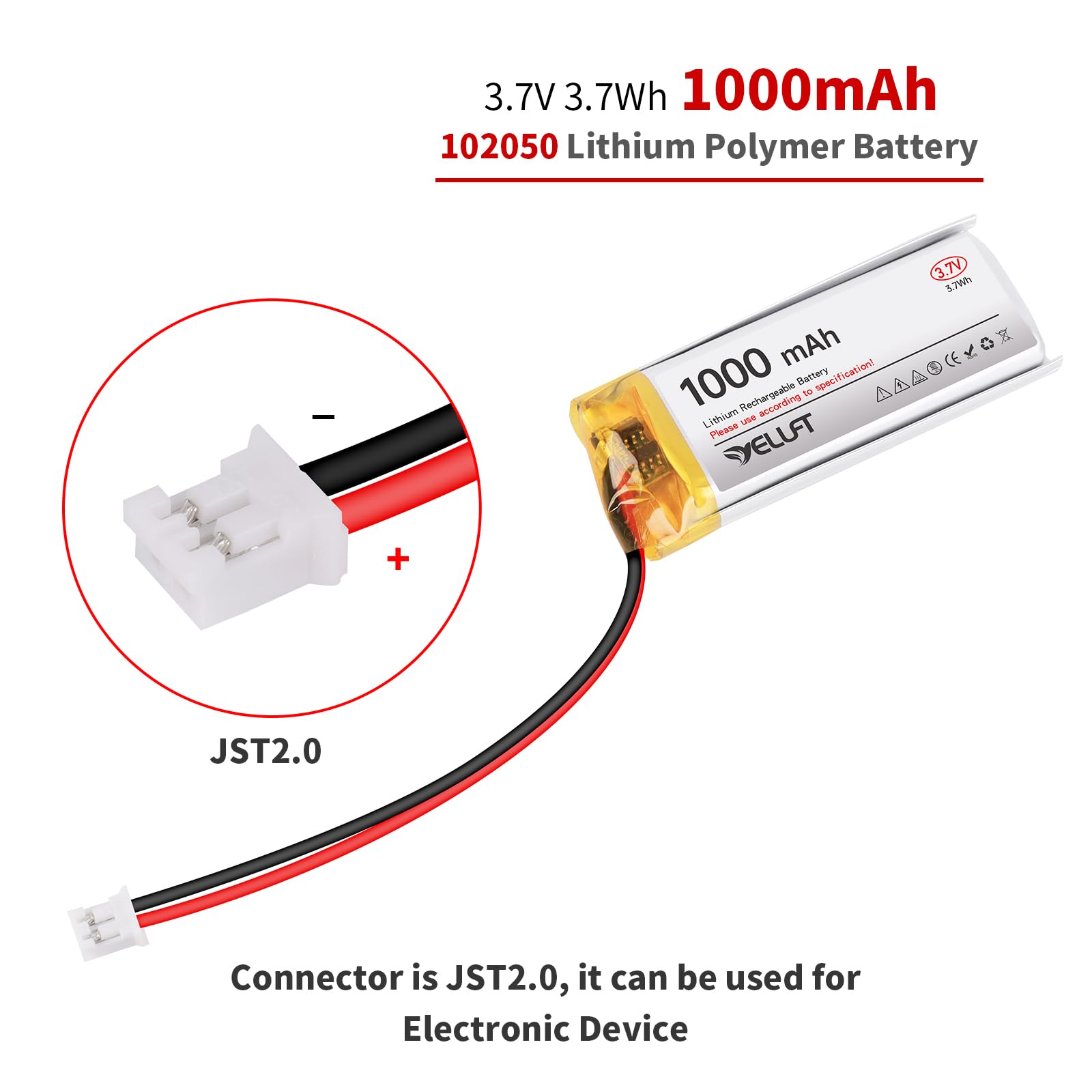 ZYGY 5PCS 3.7V 1000mAh Batterie avec 5 en 1 Chargeur pour TB202 TB201 TM201 TM202