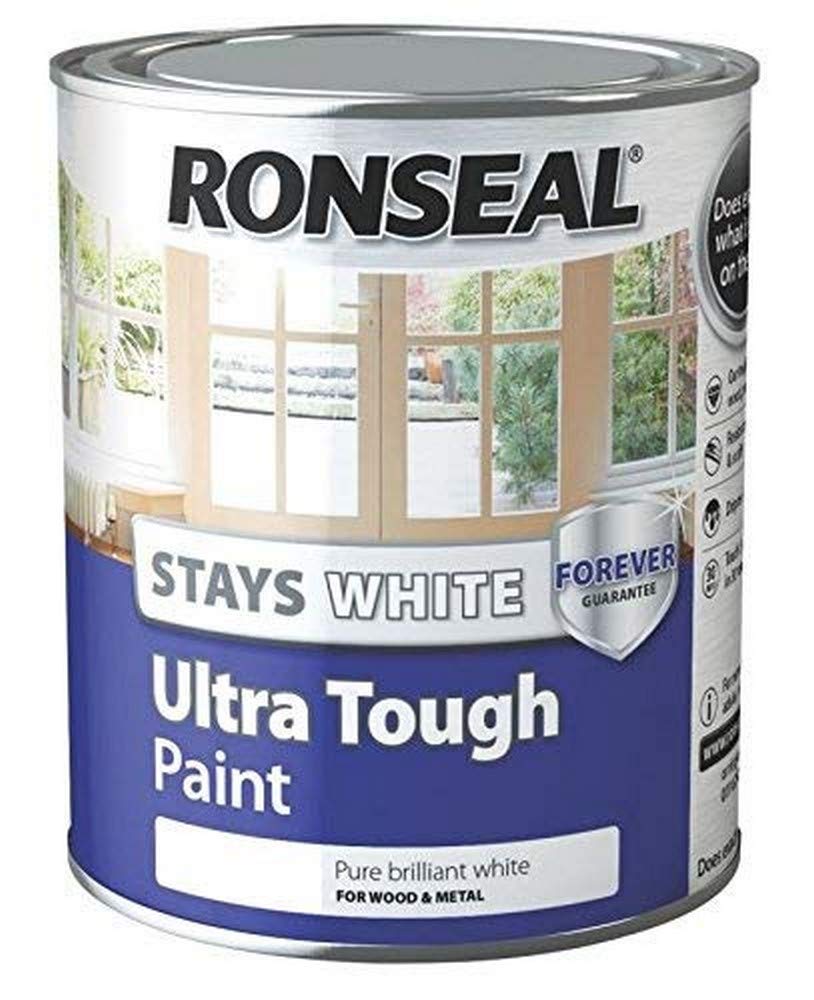 Ronseal RSLSWUTGP750 Stays ULT/Tough Gloss Paint, White, 750 ml