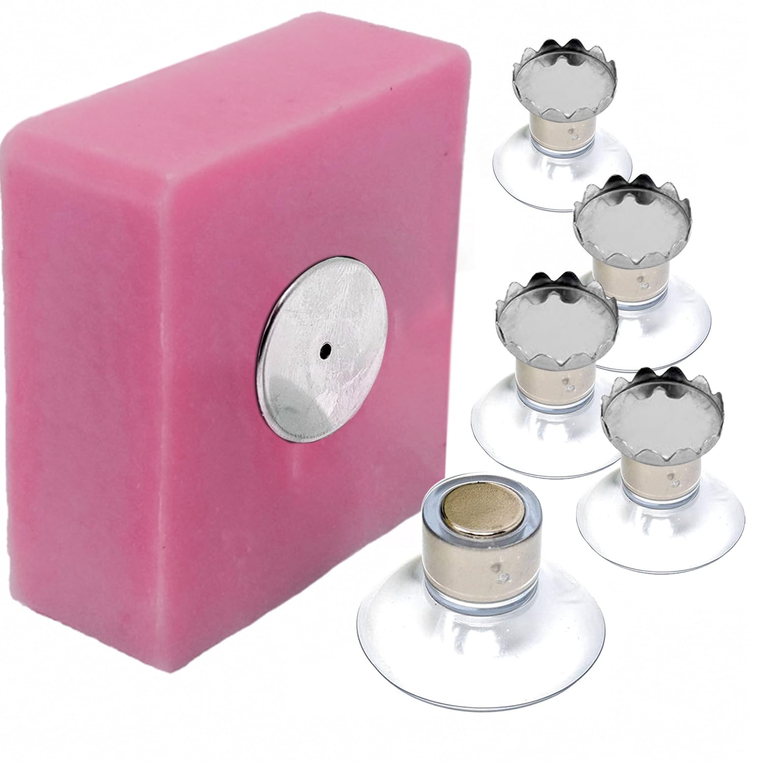 Set of 5 Magnetic Soap Holders with Suction Cup, 5 Soap Holders, 5 Soap Holders