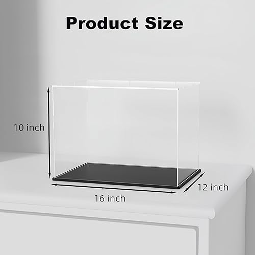 Miniatura 73 de vitrina acrílica, caja de acrílico transparente con base mate y tapa para exhibición, vitrina grande para figuras de acción, almacenamiento