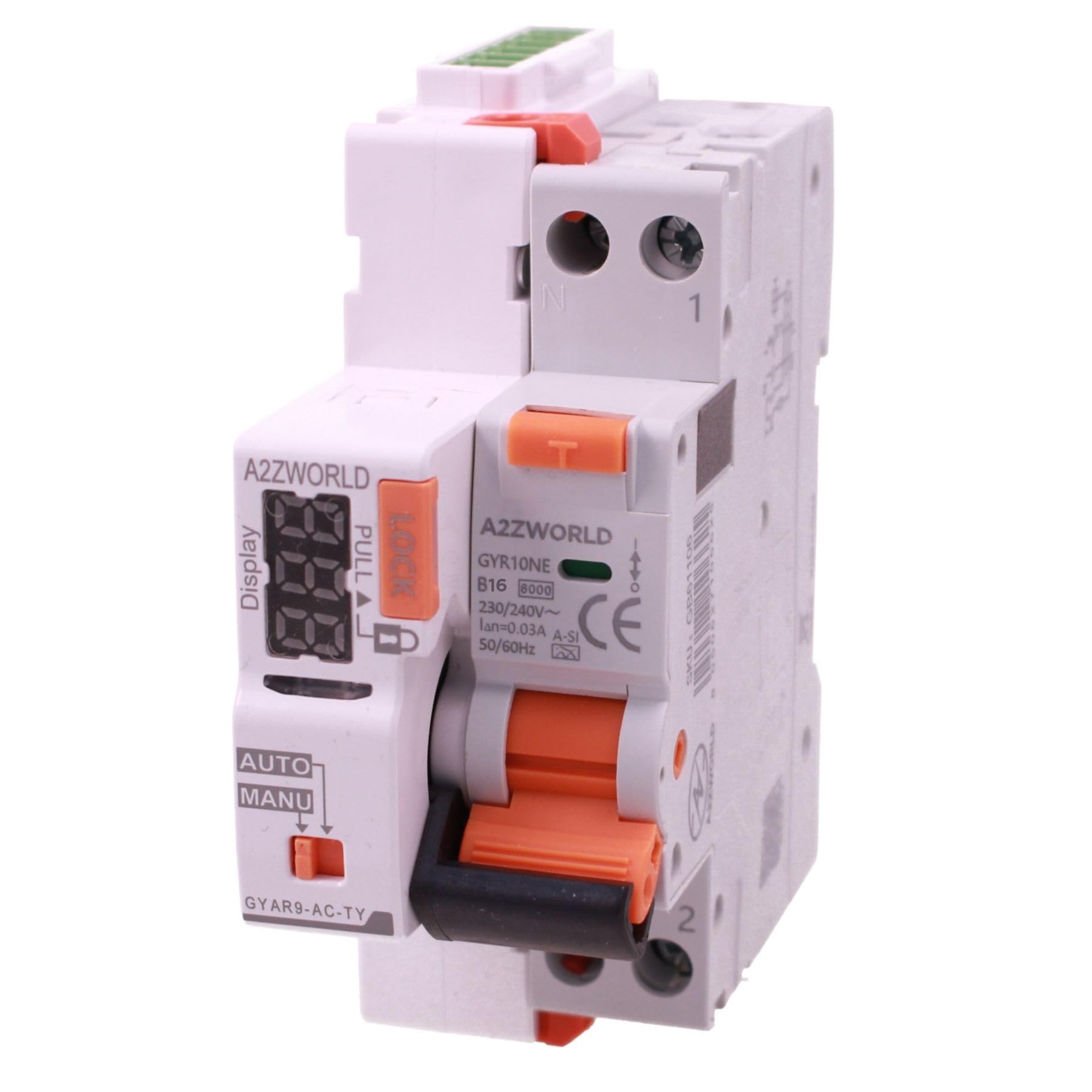 Magnetotermalny wyłącznik różnicowy WIFI z automatycznym resetowaniem, typ A-SI Curve B 20A, RCBO 1P+N 6kA 30mA 220V, APP Tuya Smart Life, tylko 2 moduły DIN