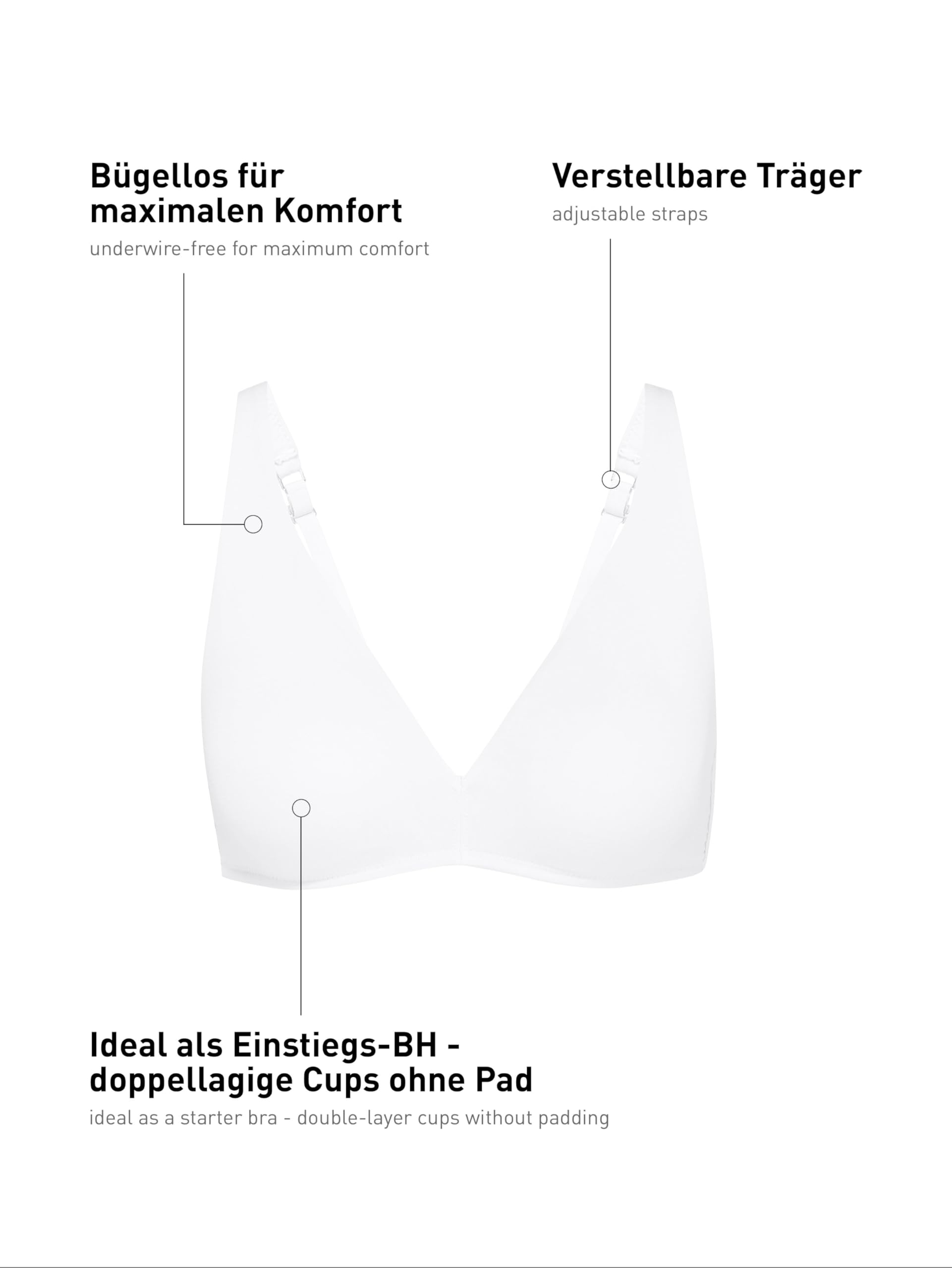 CALIDA Natural Comfort Reggiseno Senza Ferretto Donna