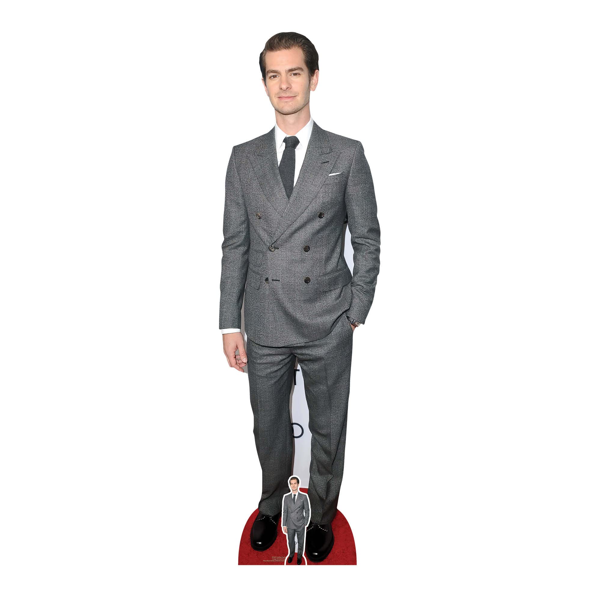 Star Cutouts CS957 Andrew Garfield Grey Suit Lifesize Cardboard Cutout with Mini – Movie Star Party Decoration, Fan Gift & Display Standee