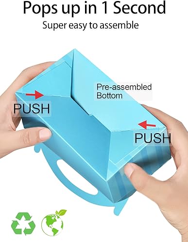 Miniatura 3 de P6FL12X - Cajas de recuerdo de fiesta de Happyhiram a rayas rosas y azules, 12 piezas para recuerdos de fiesta de revelación de género, cajas de