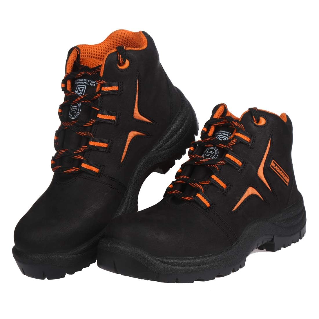 BLACK+DECKER Black Nubuck Leather High Ankle Safety Shoes for Men | Antislip, Oil, Chemical Resistant & Sweat Absorbing | Single Density | Steel Toe | BXWB0131IN | Size-06 (B0824H3NZ6) Amazon Price History, Amazon Price Tracker