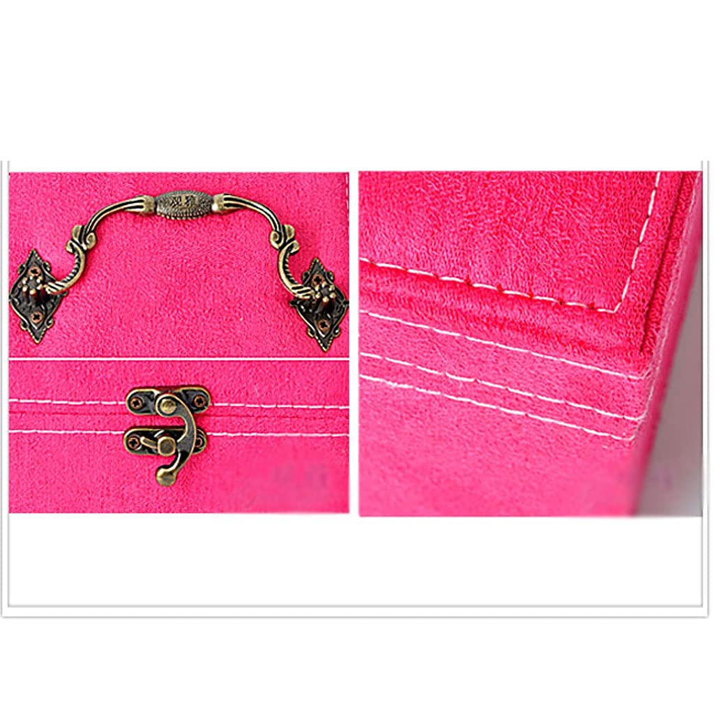Caja de joyería Vintage de Estilo Europeo, pequeña Pulsera a Cuadros Multicapa, Pendientes de Princesa, Caja de Almacenamiento de joyería Simple, Estuche cosmético