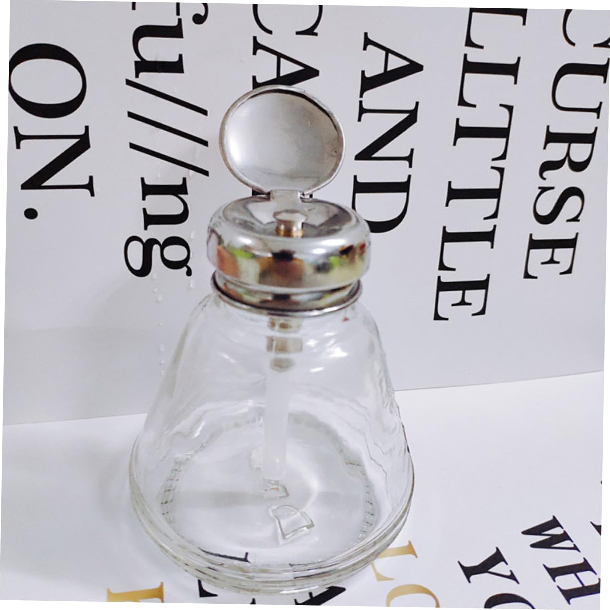 BIUDECO Nail Polish Makeup Remover Pump Bottle Ml Press down Glass Push Bottle Pump