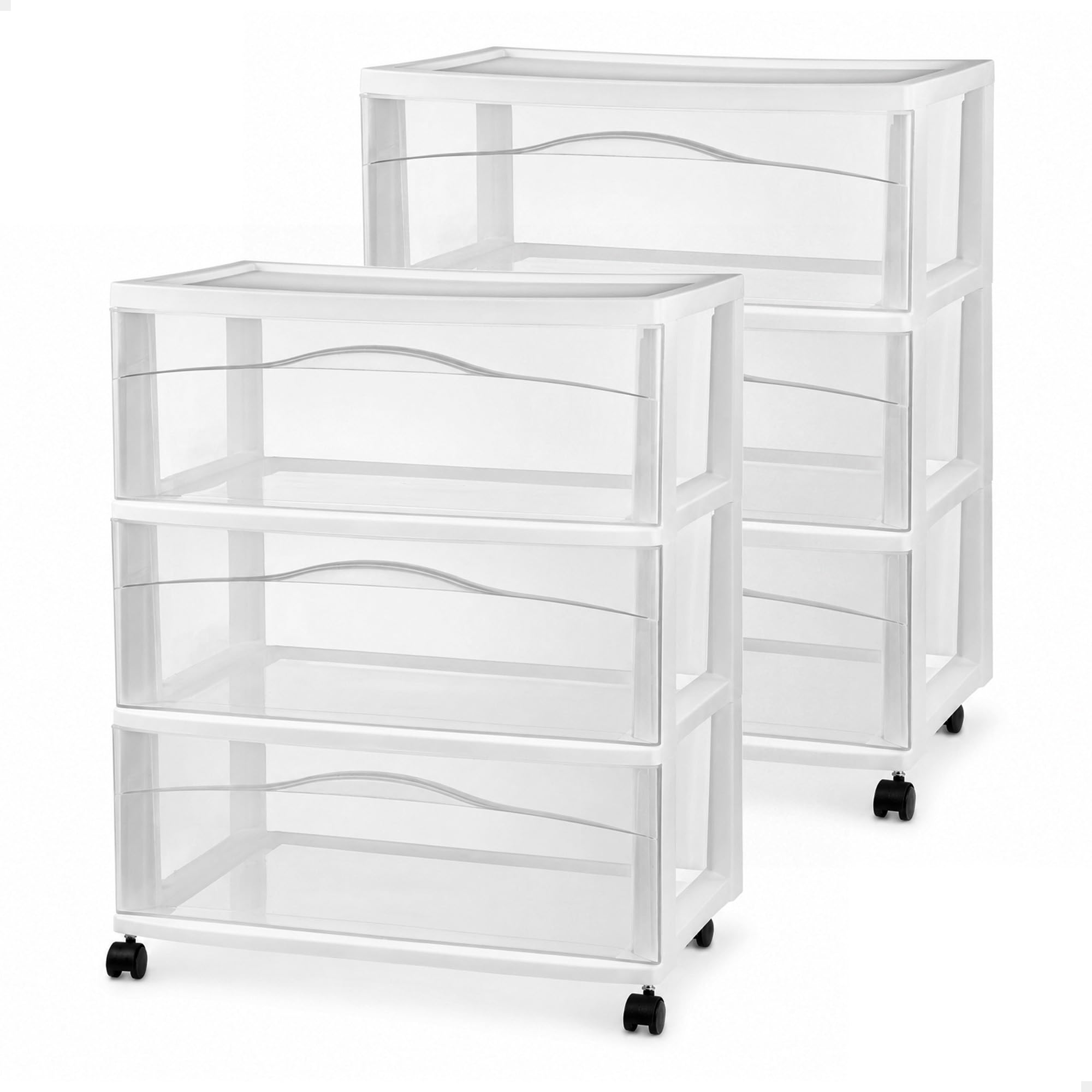 3 drawer dresser plastic Sterilite Wide 3-Drawer Cart with Wheels for Bedroom and Dresser, 2-Pack Omnibus: Compliant this organizer ensures longevity Size:36X34 David's Bridal Shop in