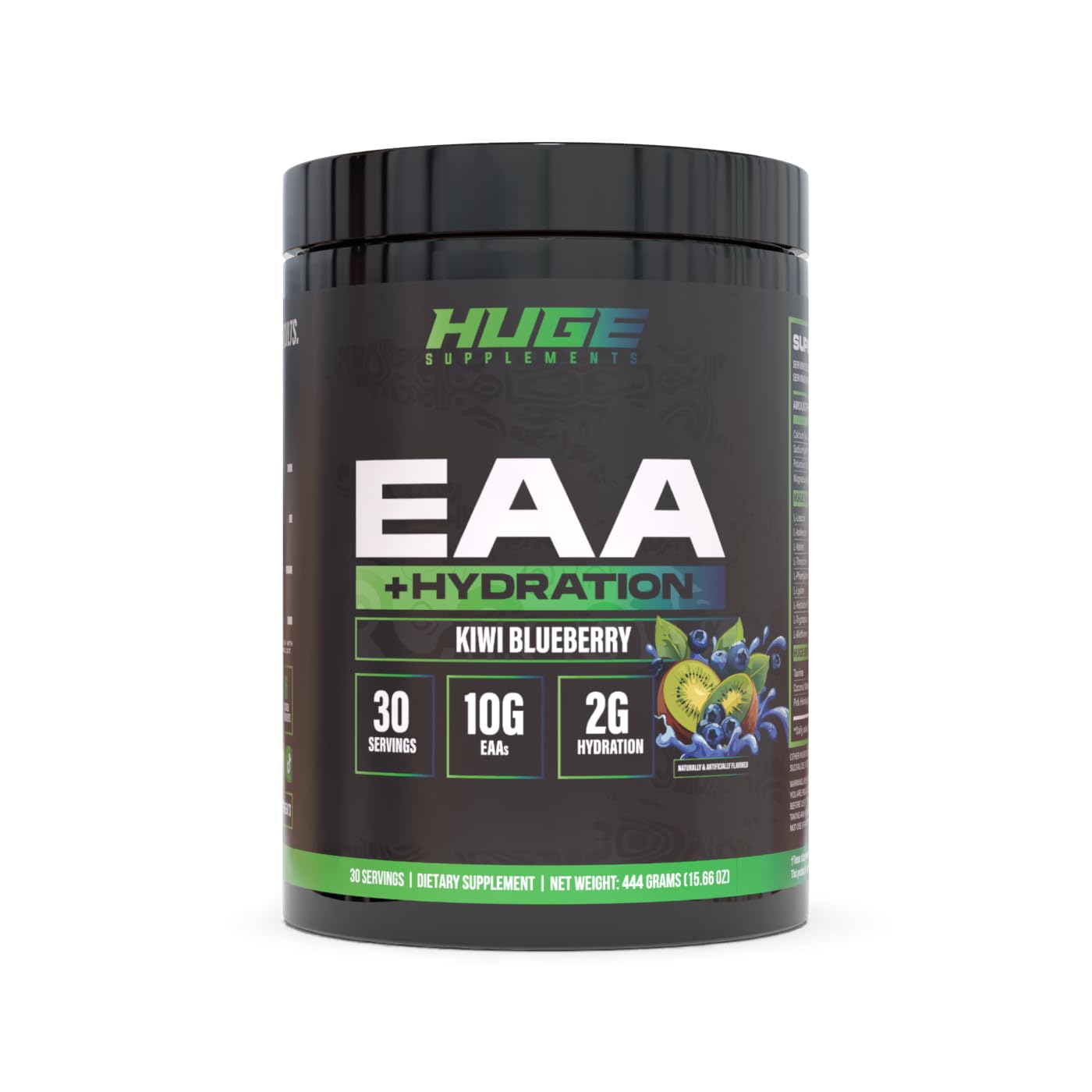 Huge EAA + Hydration, Essential Amino Acids Powder, EAAs & BCAAs, Intra & Post Workout Recovery Powder, Muscle Growth, Recovery & Performance, 10g EAAs & Electrolytes, Kiwi Blueberry, 30 Servings