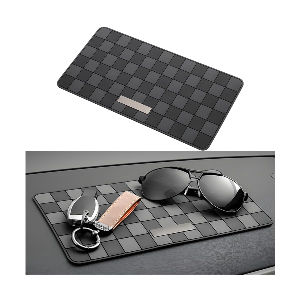 Anti-Slip Car Dashboard Mat Rubber Pad for E-c3 2025 to 2026 Year Onwards All Models of Cit-Ron Universal Non Slip Car Dashboard Sticky Mat Chess Design