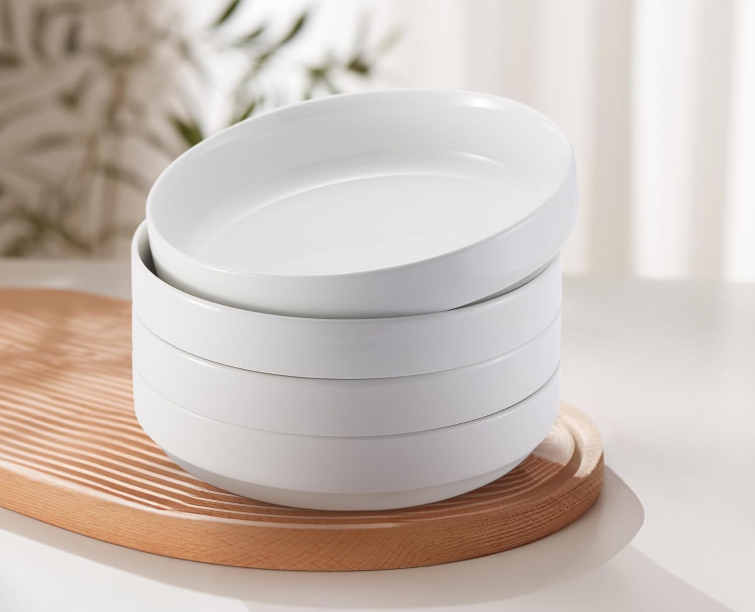 Porcelanowe miseczki na musli dla 6 osób, kryształowe zwycięzcy testu, fajne, przejrzyste porcelanowe miseczki na musli, mała miska, miska na musli - Pure Living w kolorze białym