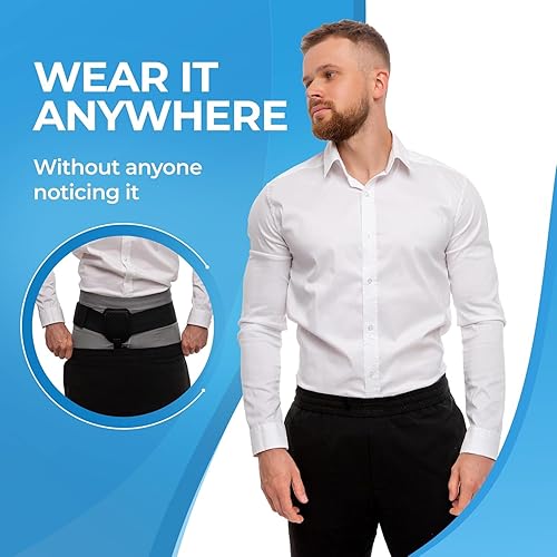 Miniatura 6 de Cinturones de hernia para hombres y mujeres, armadura ajustable para hernia inguinal derecha o izquierda del lado derecho o izquierdo, soporte para