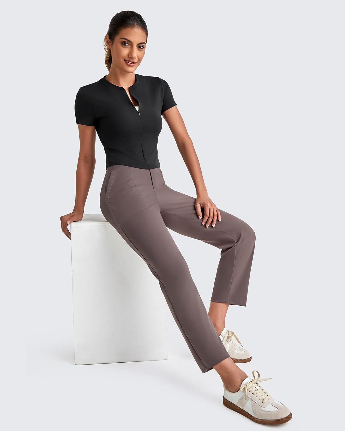 G4Free ShiftReady Womens Ankle Dress Yoga Pants with Pockets Stretchy Business Casual Slacks Work Trousers Travel Pant - Image 6