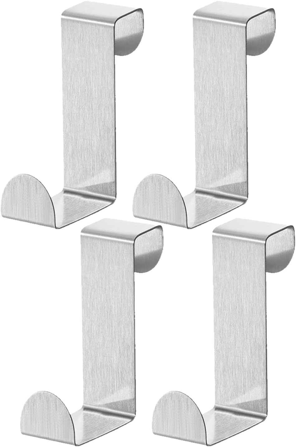 4PCS Over Door Hooks Z-Shaped Hanging Hooks Stainless Steel Reversible Single Hook For Hanging Clothes Hats Bags Fits 1.57" & 0.70" Widths