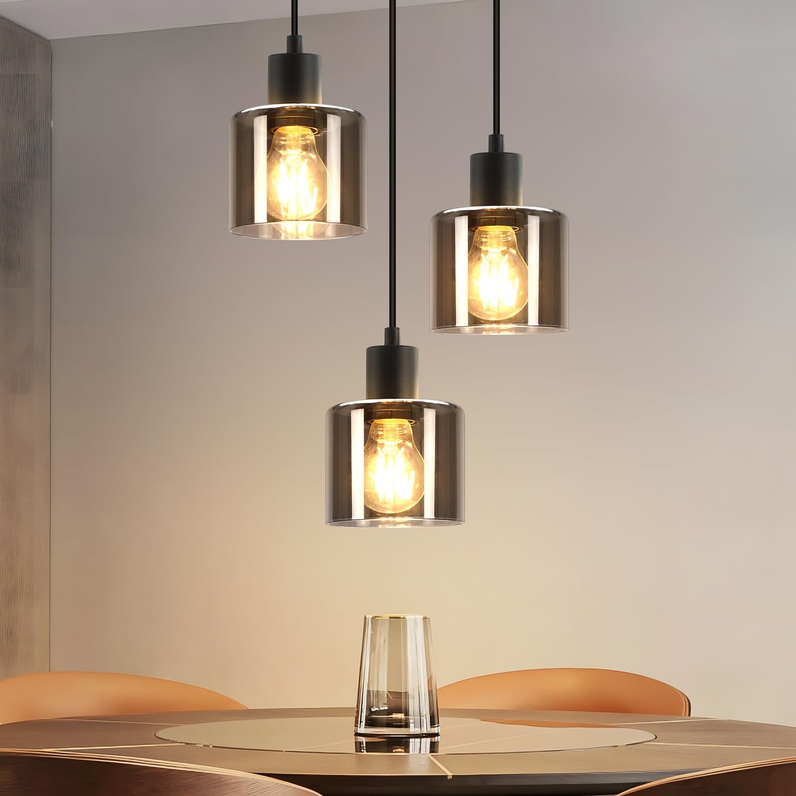 NETTLIFE Eettafel in de vorm van een ophangsysteem, vintage hanglamp, 3