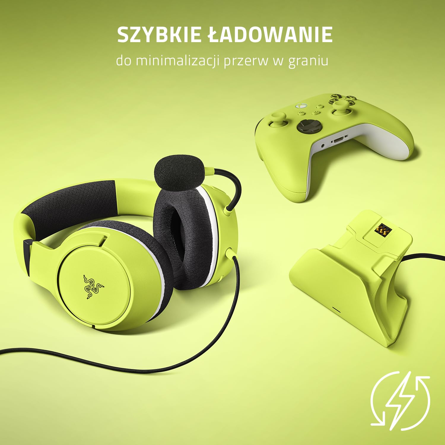 Razer Uniwersalny Stojak Do Szybkiego Ładowania - Ładowarka Kontrolerów Xbox (Magnetyczny System Kontaktowy, Nawigacja Jedną Ręką)