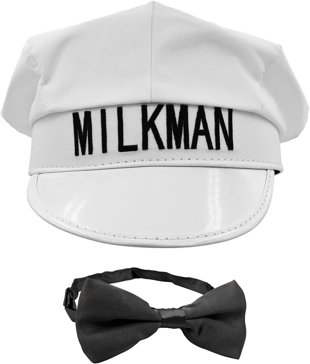 Nicky Bigs Novelties White Milkman Milk Man Hat and Black