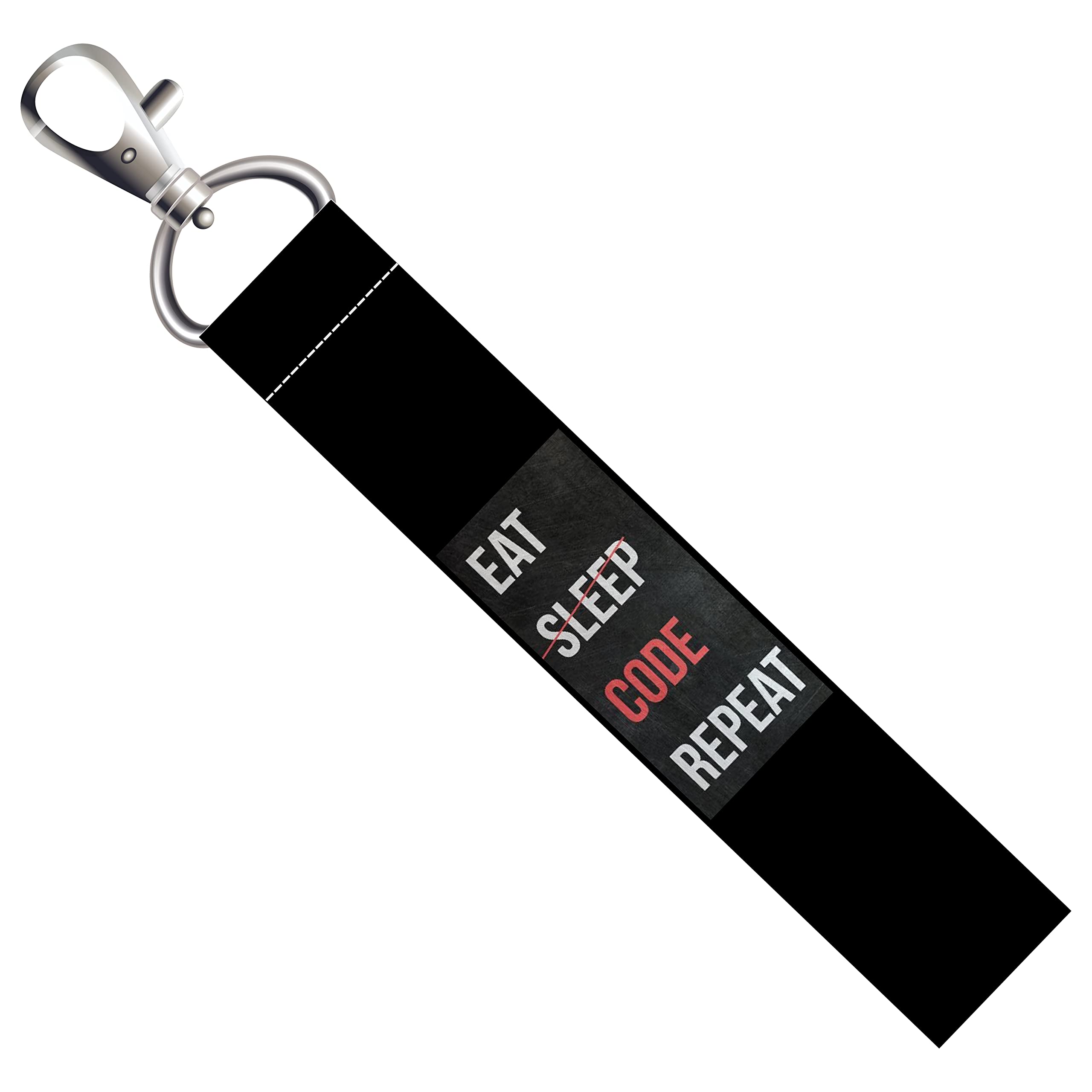ISEE 360® Eat Sleep Code Repeat Quotes Lanyard Tag with Swivel Lobster for Gift Luggage Bags Backpack Laptop Bags L X H 5 X 0.8 INCH-image-16