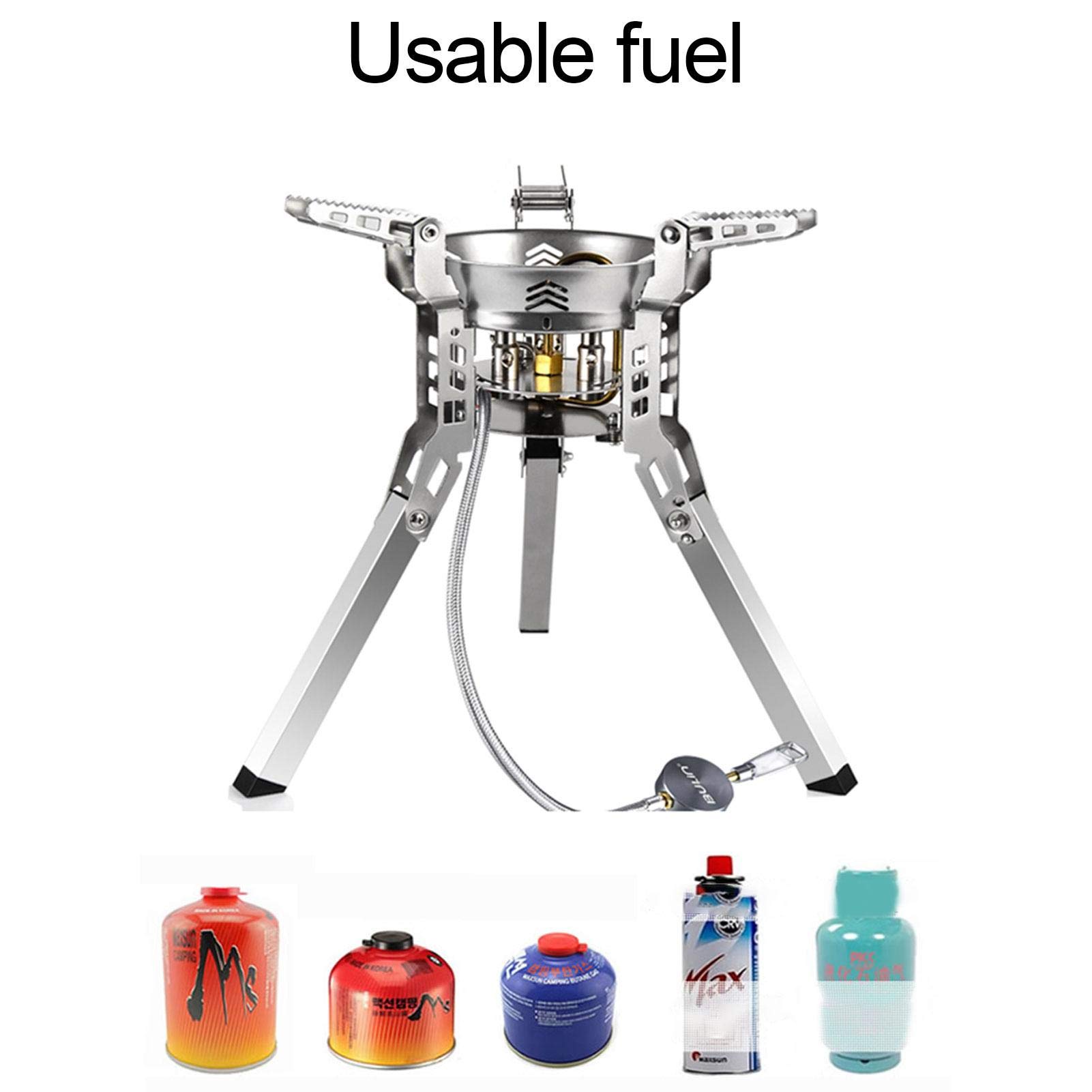 - Hornillo de camping - Quemador de cocina de alto rendimiento de 6800 W con encendido piezoeléctrico y bolsa de transporte - Hornillo portátil de camping con ajuste de potencia de fuego multinivel | con encendido piezoeléctrico y bolsa de transporte - Ho