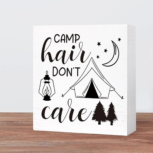 Miniatura 5 de Letrero de madera para campamento, divertido letrero rústico para campamento, con texto en inglés "Don't Care", decoración de casa rodante,