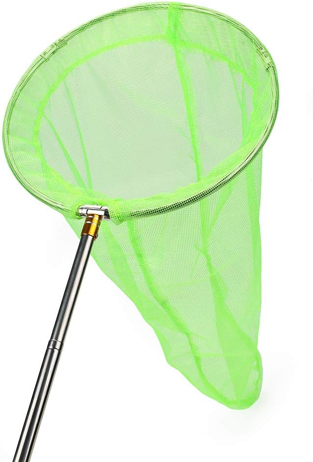 RESTCLOUD Butterfly Net Insect Net with 14" Ring, Fishing Net Handle Extends to 59 Inches for Adults and Kids