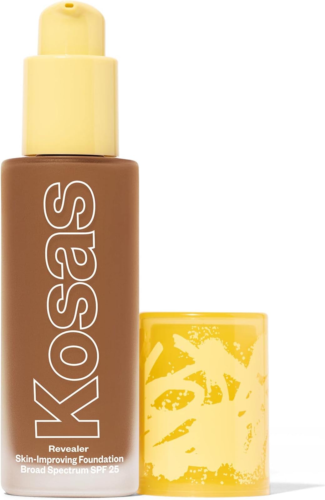 Kosas Revealer Skin-Improving Foundation with SPF 25 Protection - Hydrate, Brighten, Soothe, Plump, Protect Skin - Smoothing Texture, Natural Finish and Clean Formula - Medium Deep Neutral Olive 360