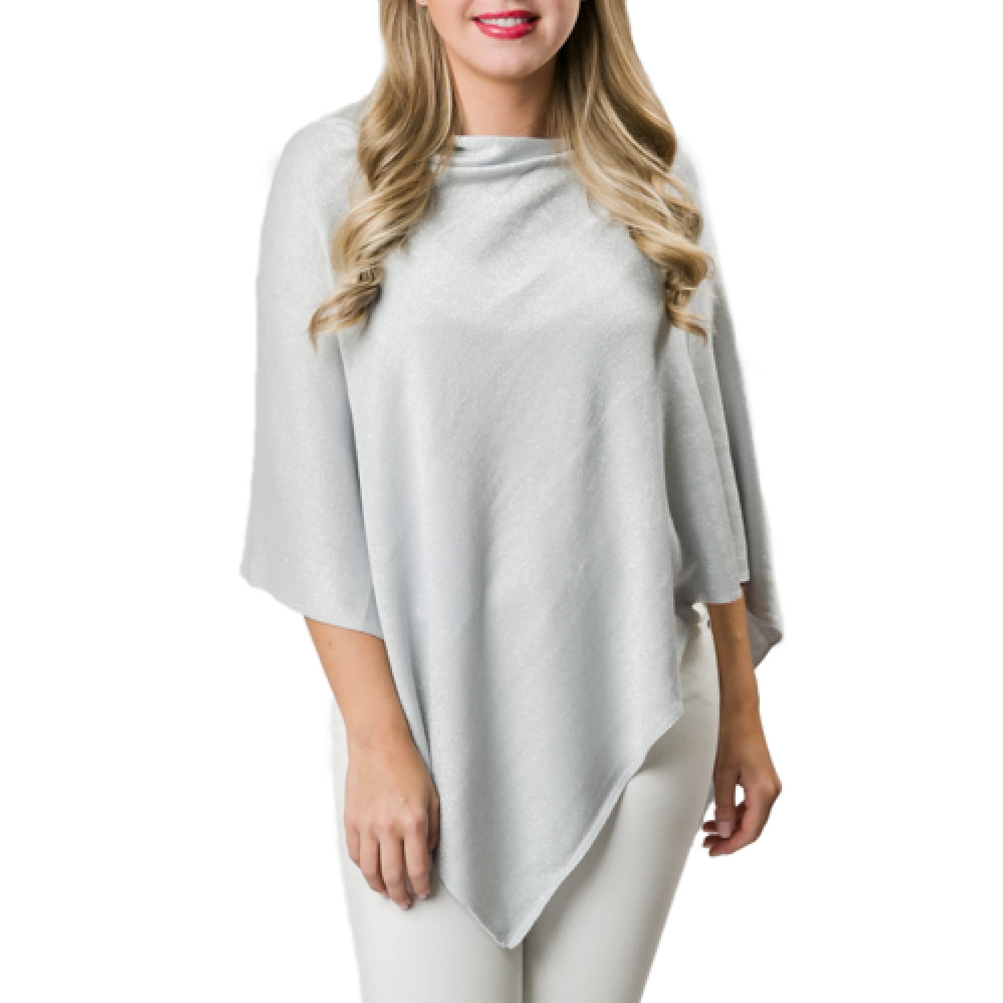 Top It Off Elsa Poncho - Women’s Fine Knit Luxury Topper - Layering Piece for Warmth