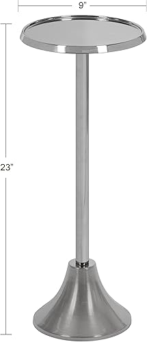 Miniatura 101 de Kate and Laurel Sanzo - Mesa moderna de pedestal para bebidas; 9 x 9 x 23; latón antiguo y negro; mesa auxiliar decorativa con mesa martillada para