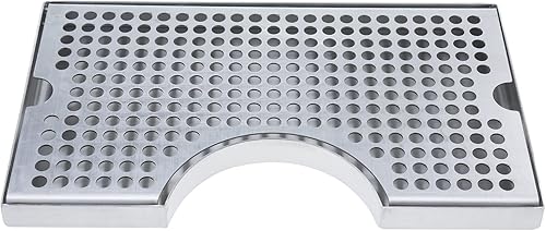 Bandejas de goteo de cerveza de acero inoxidable recortadas para Kegerator sin montaje en superficie de drenaje, bandeja de goteo de 12 x 7 pulgadas