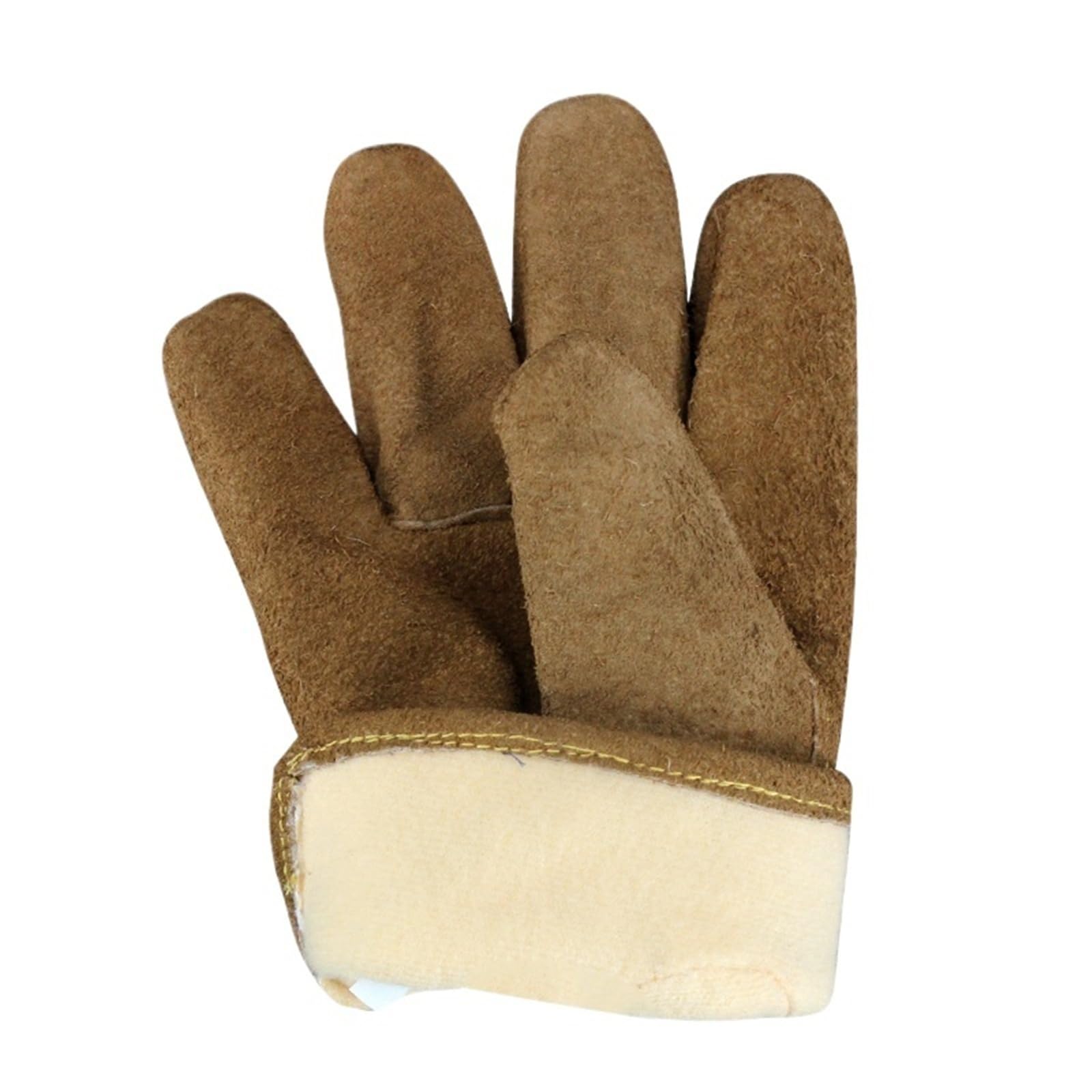 Generico Guanti da lavoro invernali, pelle crosta di mucca con fodera termica in cotone for lavori a basse temperature