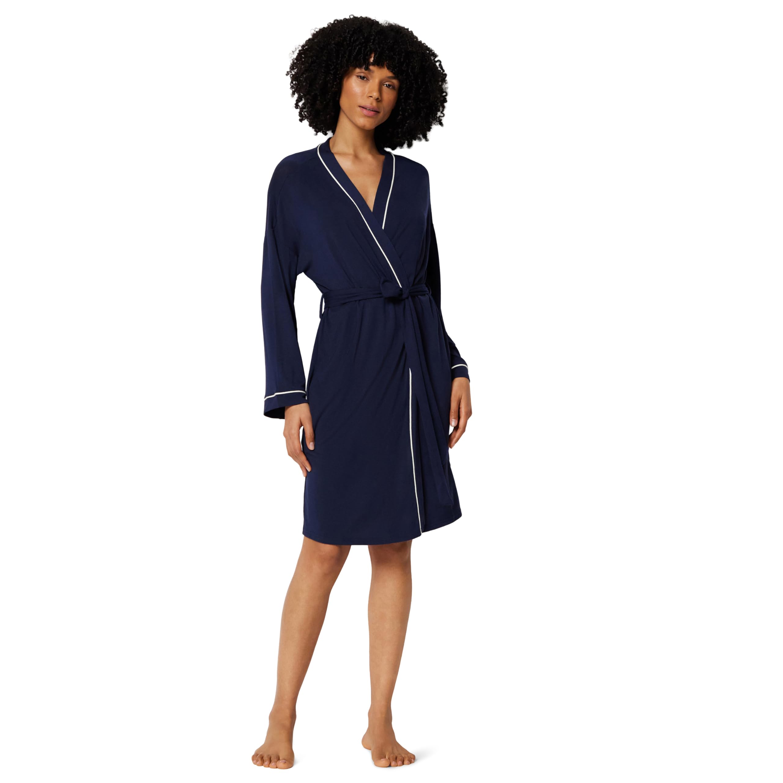 Amazon Essentials Robe de Chambre en Mélange de Modal, Peignoir à Manches Longues Femme