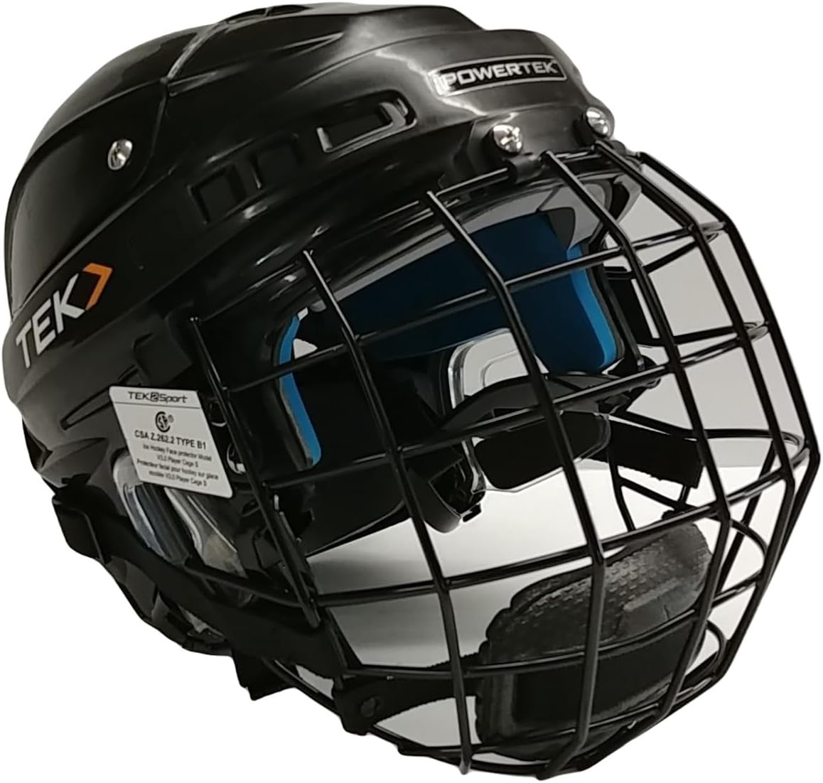 v3.0 TEK Ice Hockey Player Helmet with Cage, Adjustable (Black, Junior X-Small)