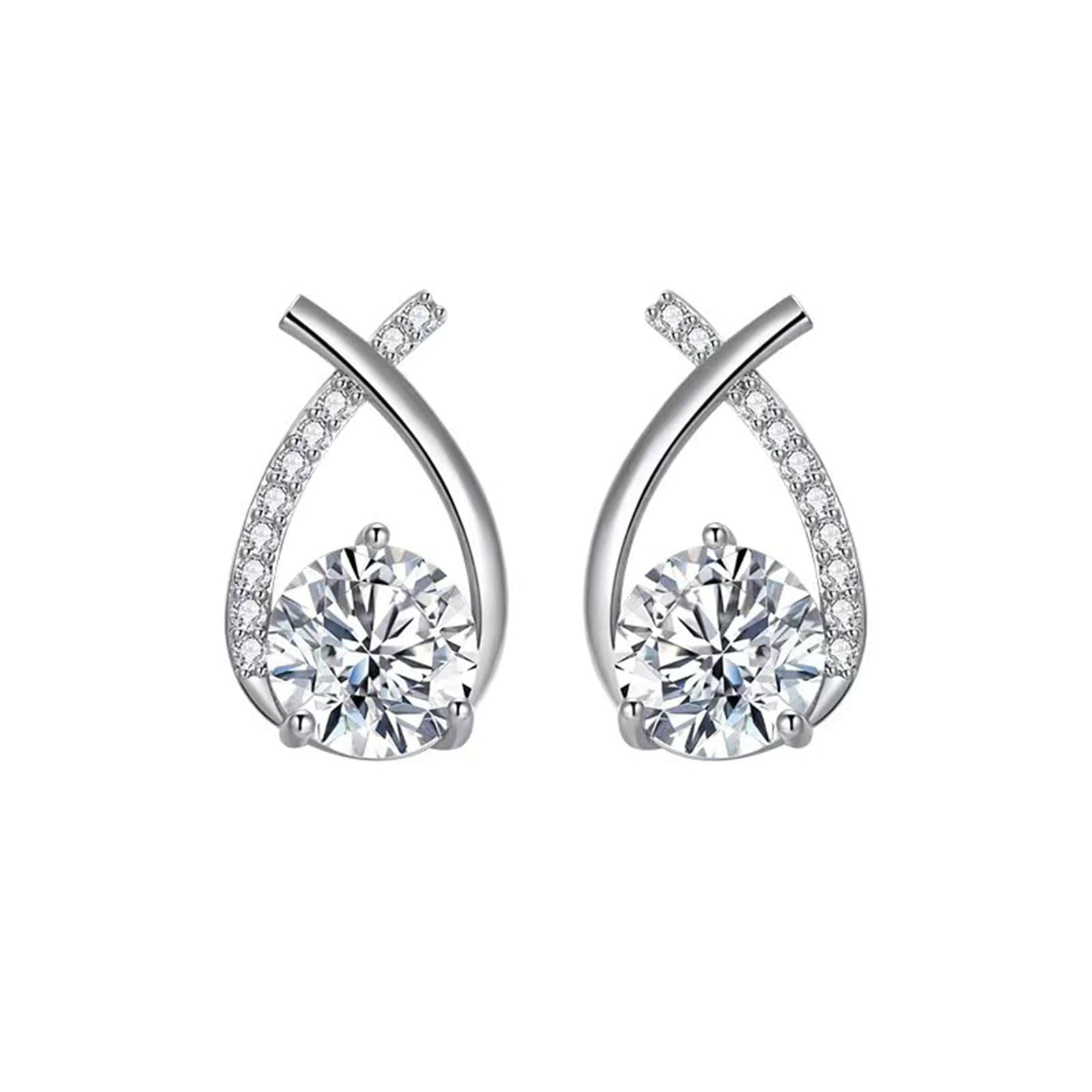 Ohrstecker-Set Damen, Ohrstecker für Damen, Tragus-Ohrstecker aus Sterlingsilber, Tropfenform mit Zirkonia
