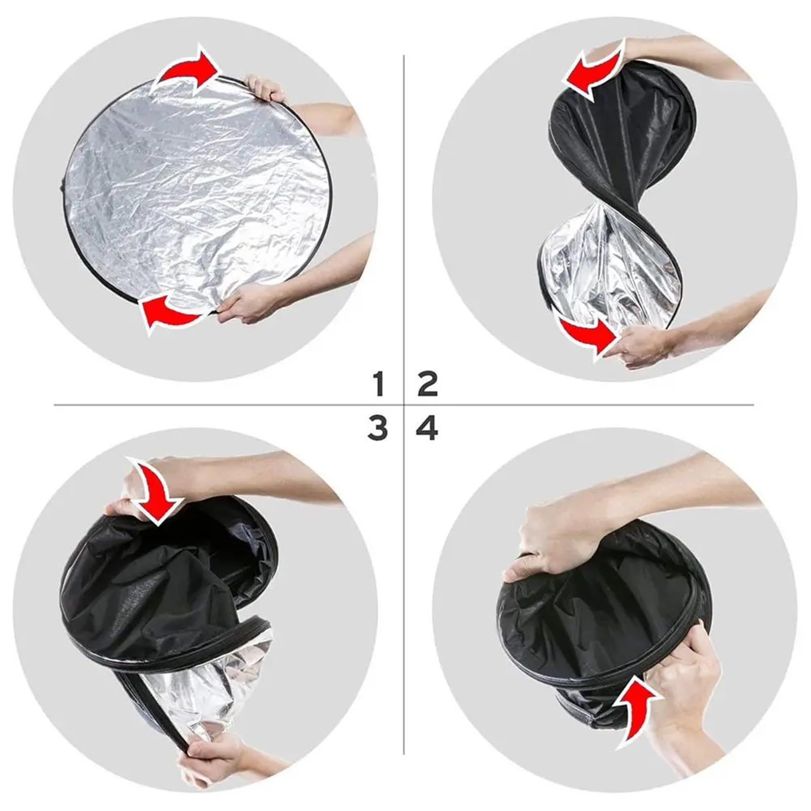 Reflector de fotografía portátil al Aire Libre 5 en 1 con difusor de luz for Estudio fotográfico Plegable Reflector Fotografia (Size : 60cm)