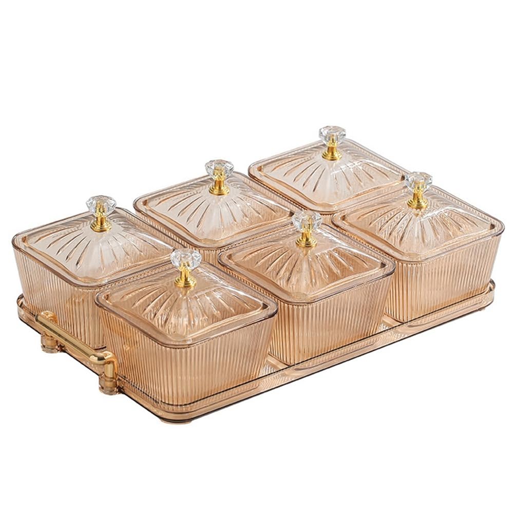CTRLZS Dried Fruit Snack Serving Platter Appetizer Serving Tray Multipurpose 6 Bowls Divided Serving Bowls,As Shown