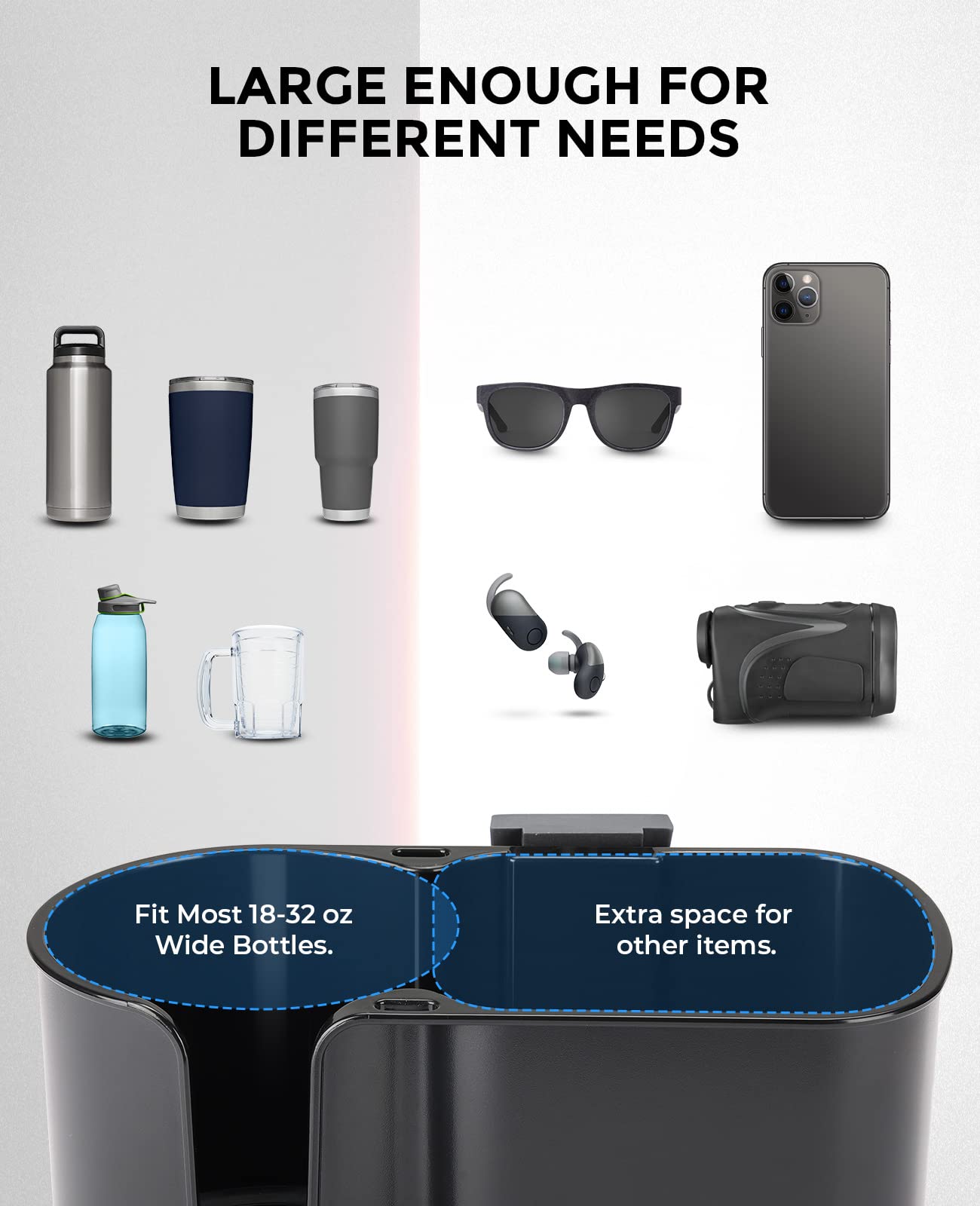 ISSYAUTO FITS Cup Holder Compatible with Ford Maverick 2022 2023 2024 Rear Cup Holder Expander Organizer, Hold 18-32 oz Bottle and Mugs