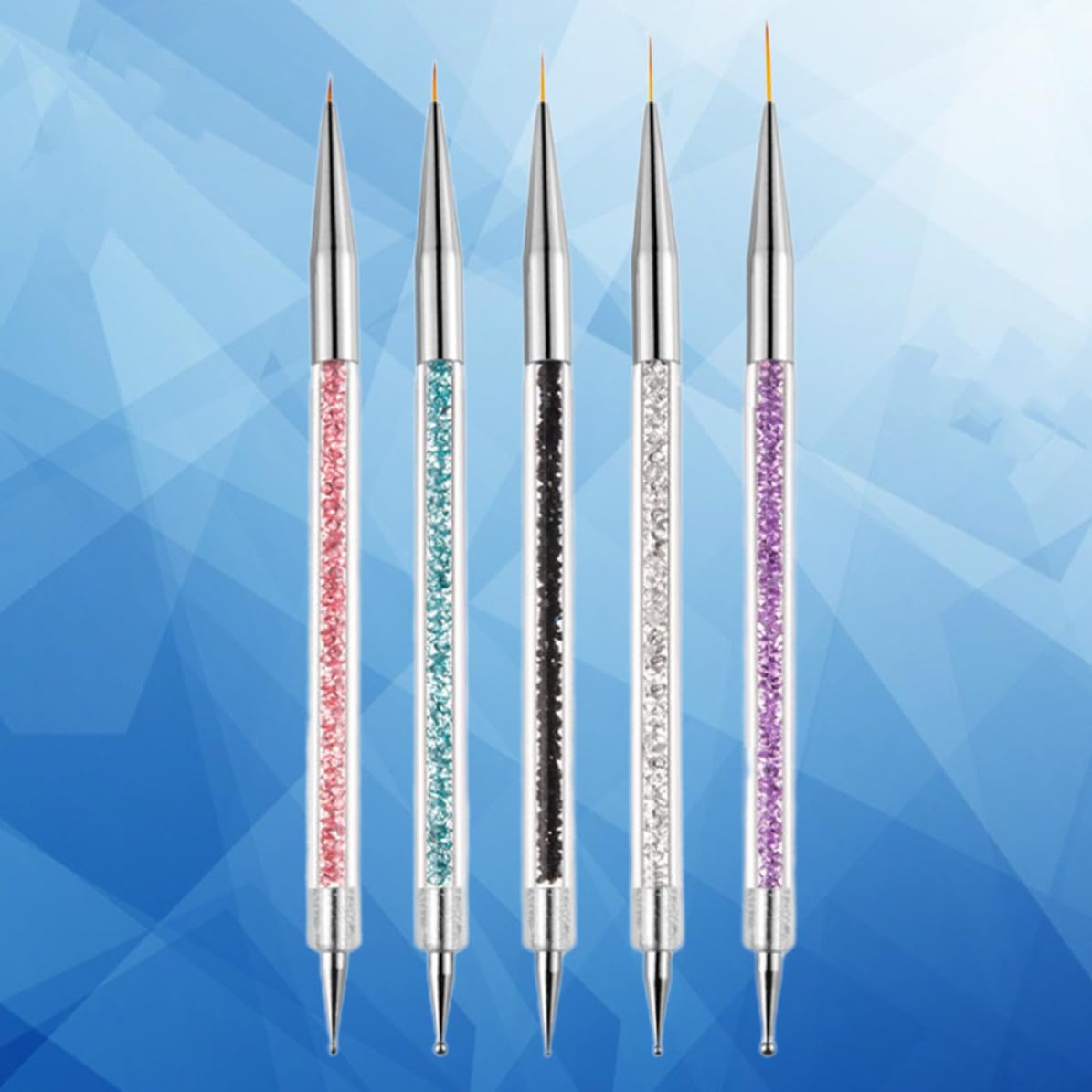 5pcs Nail Art Dotting Pens Double-ended Nail Drawing Pen Set Lightweight Plastic Manicure Accessories for DIY and Personal Use, for Drawing Fine Details