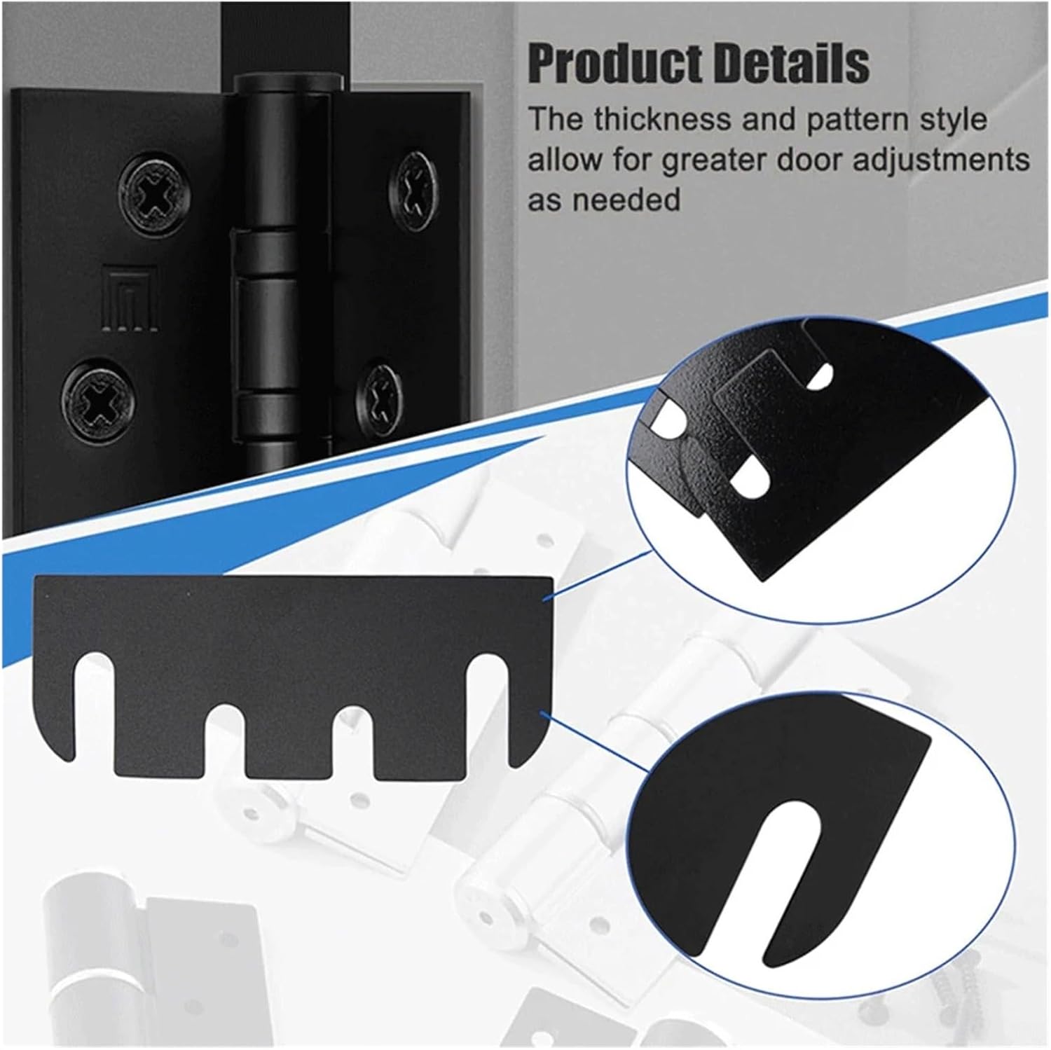Door Hinge Shims 20Pack Door Hinge Shim for Repair Kit 4 Inch for Filling Gaps Spacer Gasket for Cabinets
