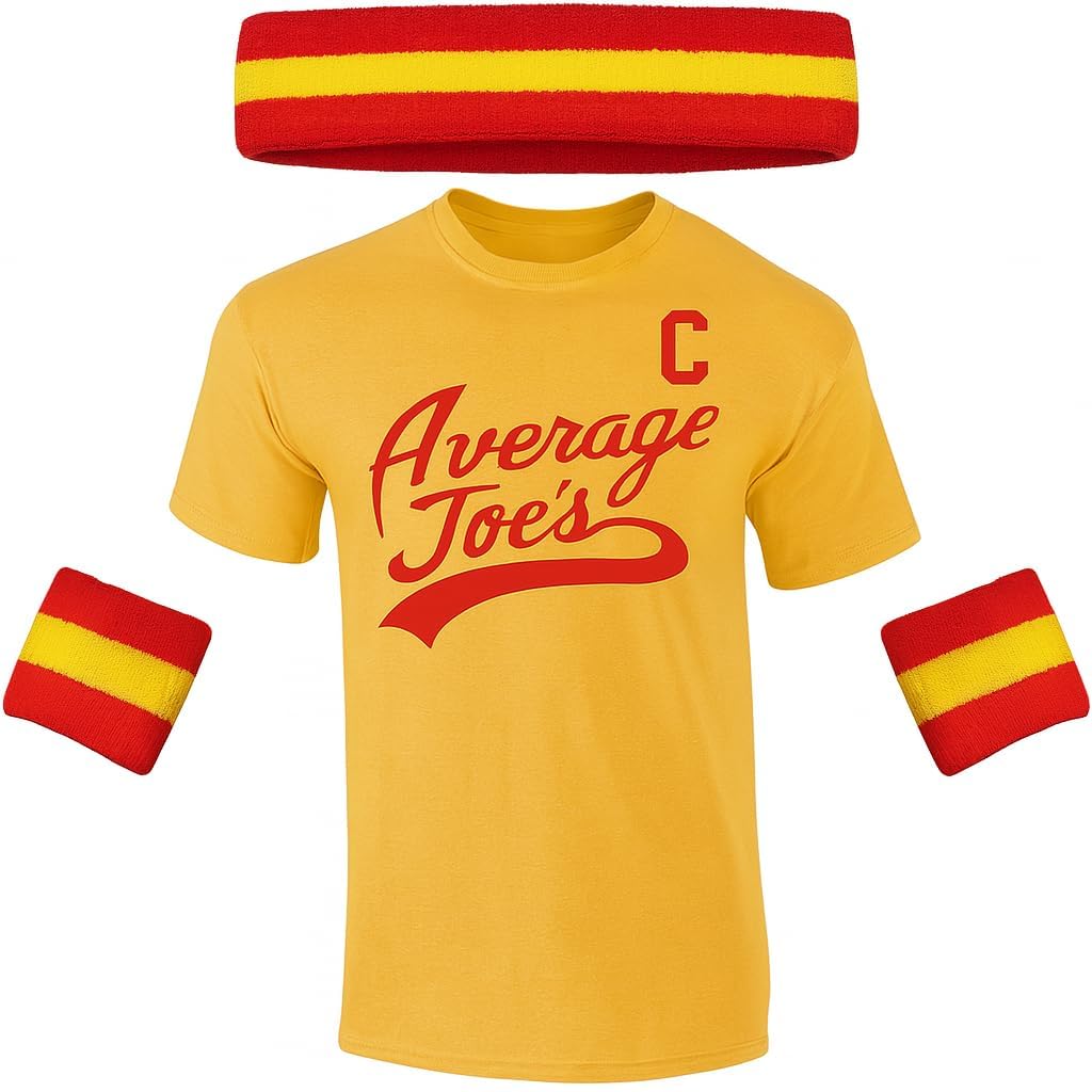 DIRTYRAGZ Dodgeball Costume T-Shirt and Sweatbands Set
